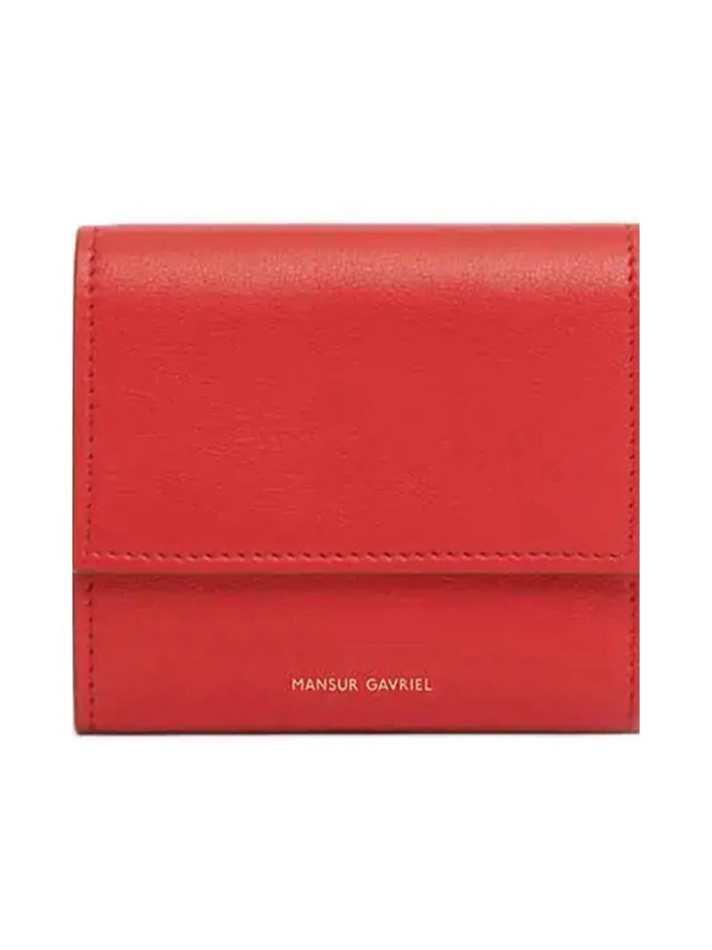 New! Mansur Gavriel Red Leather Trifold Wallet Poppy